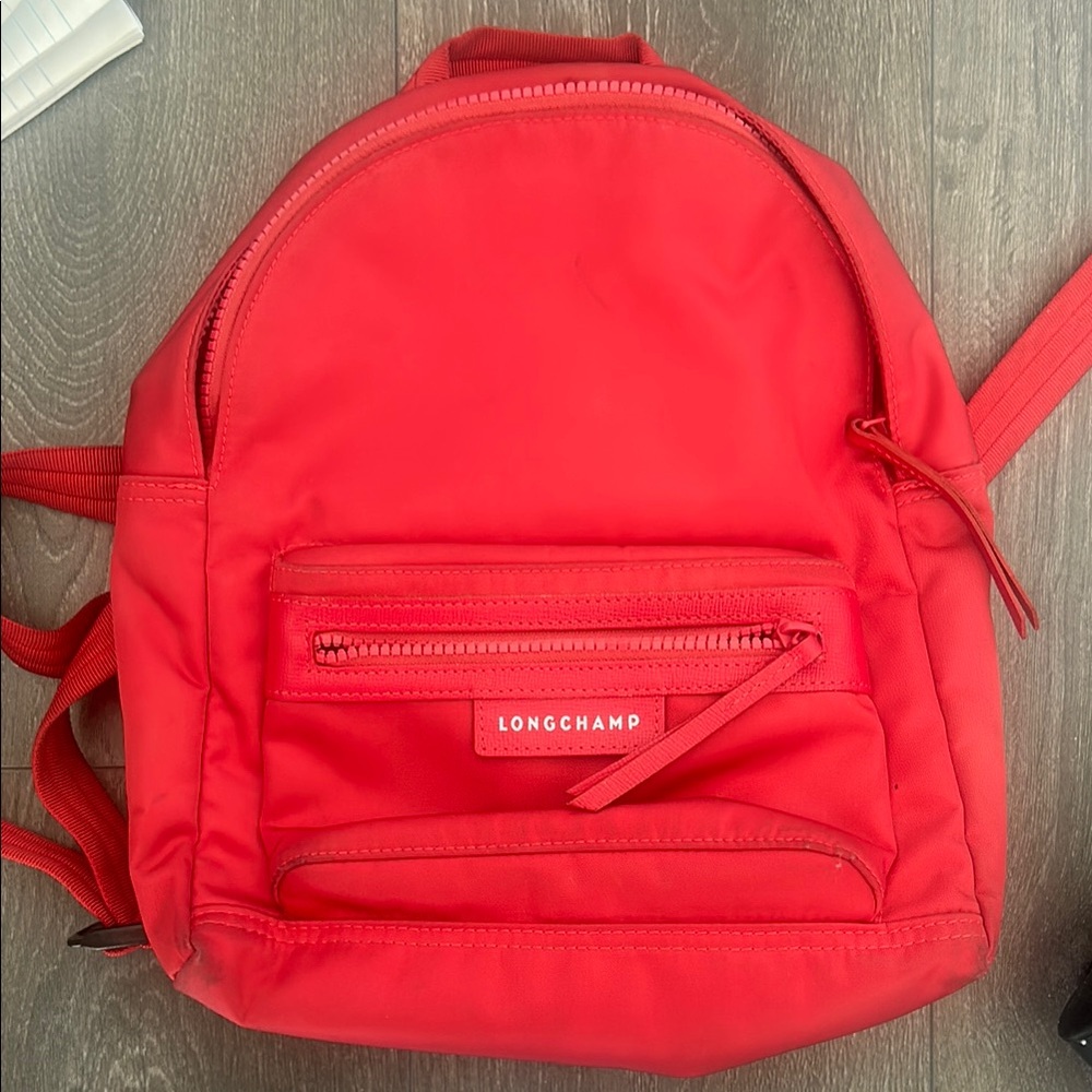 Longchamp Red Le Pliage Neo Backpack